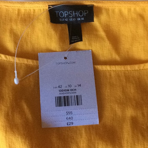 TOPSHOP Flare Sleeve Top with Tie Front -NWT - Picture 3 of 7